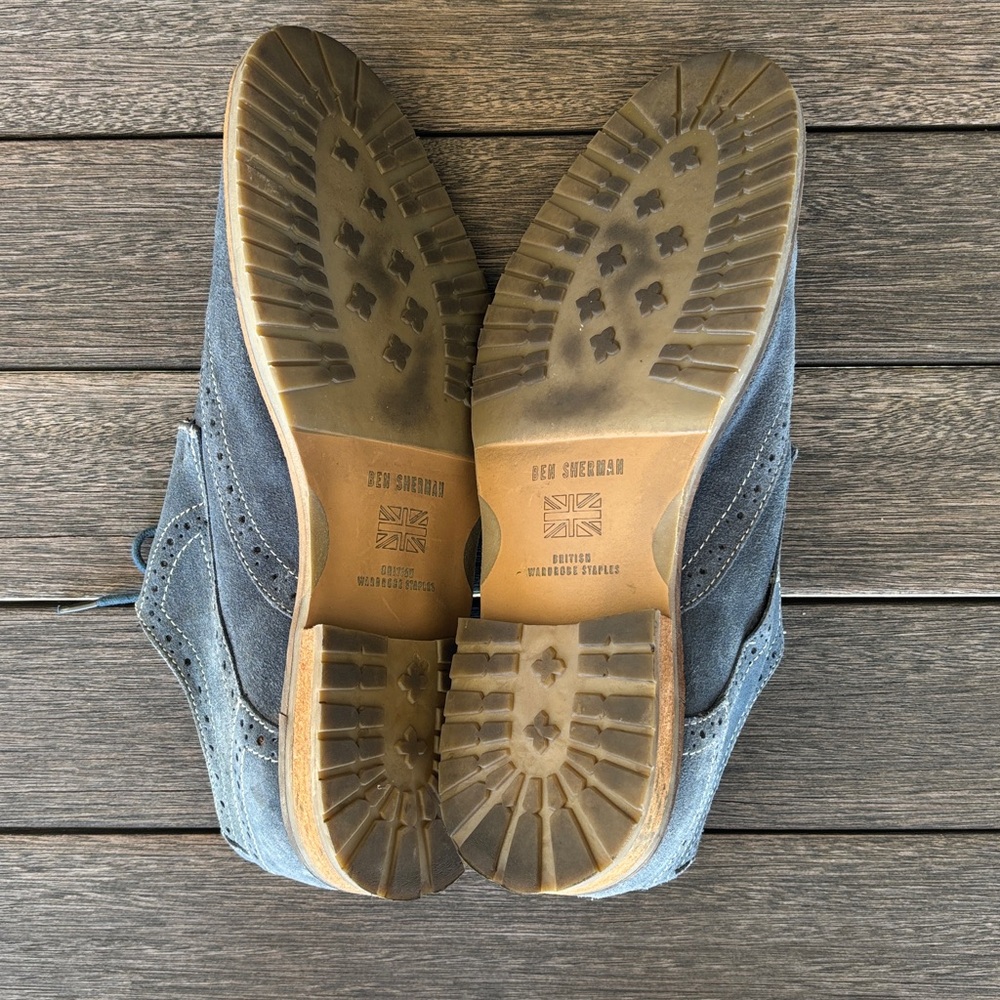 Ben Sherman Men’s Blue Suede Oxfords 9.5 - Picture 8 of 8